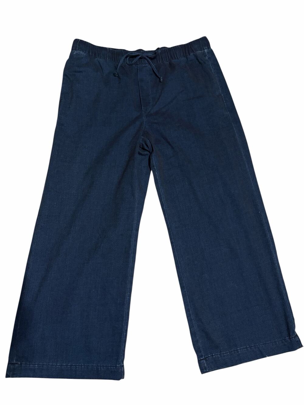 American Eagle Womens L Navy Wide Leg Pull On Drawstring Elastic Waist Pants NWT